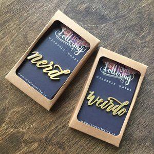 Gold Plated Word Pins